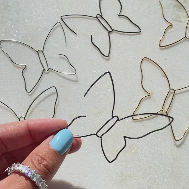 Butterfly solid hoops